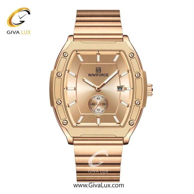 ساعت مچی اورجینال مردانه ناوی فورس|Naviforce|نوی فورس|نیوی فورس دو موتوره زیر ثانیه رزگلد | رزگلد| رزگلد| کد رفرنس NF8068 RG/RG